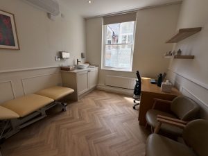 Private treatment room at Liv Physio in Clapham